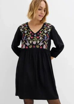 Damen bonprix Kleider|Bekleidung·Pullover & Strickjacken|Tunika-Kleid aus fließender Viskose