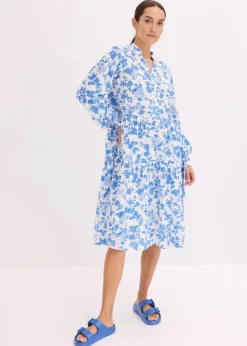 Damen bonprix Kleider|Bekleidung·Pullover & Strickjacken|Tunika-Kleid aus fließender Viskose