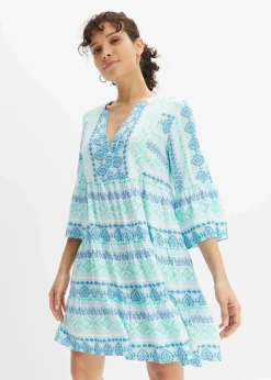 Outlet Tunika-Kleid aus fließender Viskose Damen Bekleidung·Pullover & Strickjacken|Kleider