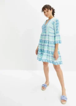 Outlet Tunika-Kleid aus fließender Viskose Damen Bekleidung·Pullover & Strickjacken|Kleider