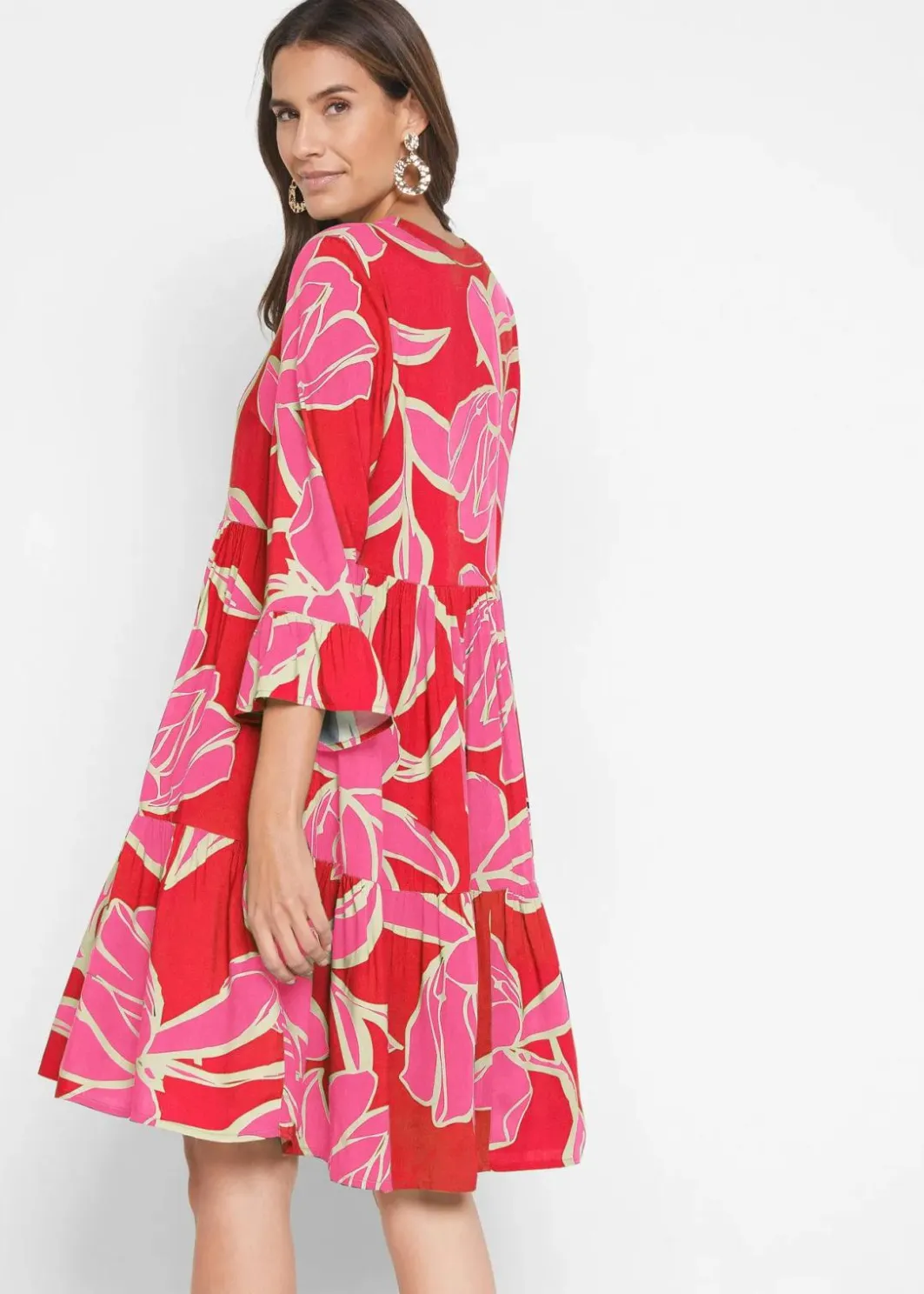 Damen bonprix Nachhaltigere Materialien|Kleider|Tunika-Kleid aus fließender Viskose