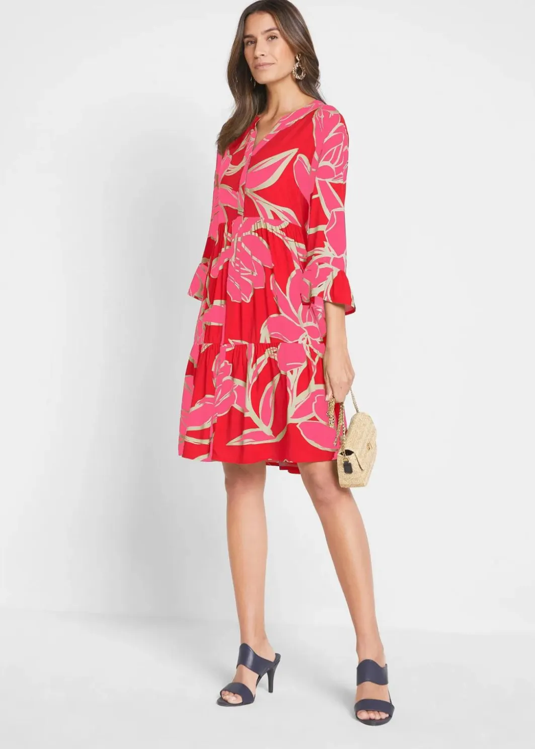 Damen bonprix Nachhaltigere Materialien|Kleider|Tunika-Kleid aus fließender Viskose