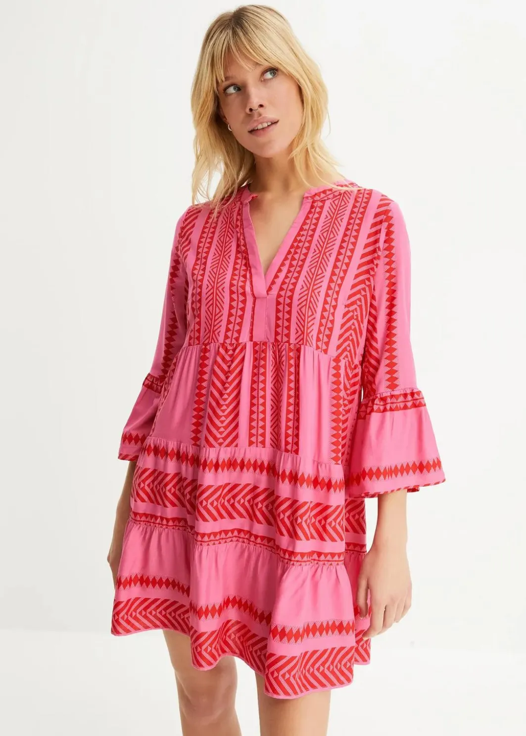 Damen bonprix Bekleidung·Pullover & Strickjacken|Kleider|Tunika-Kleid aus fließender Viskose