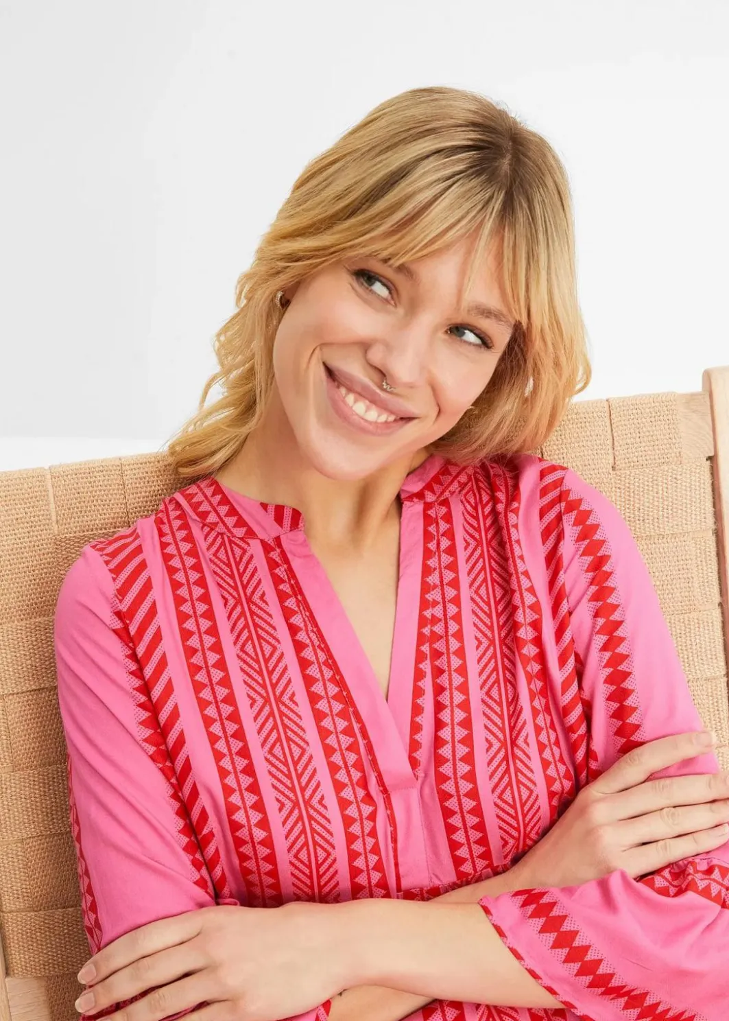 Damen bonprix Bekleidung·Pullover & Strickjacken|Kleider|Tunika-Kleid aus fließender Viskose