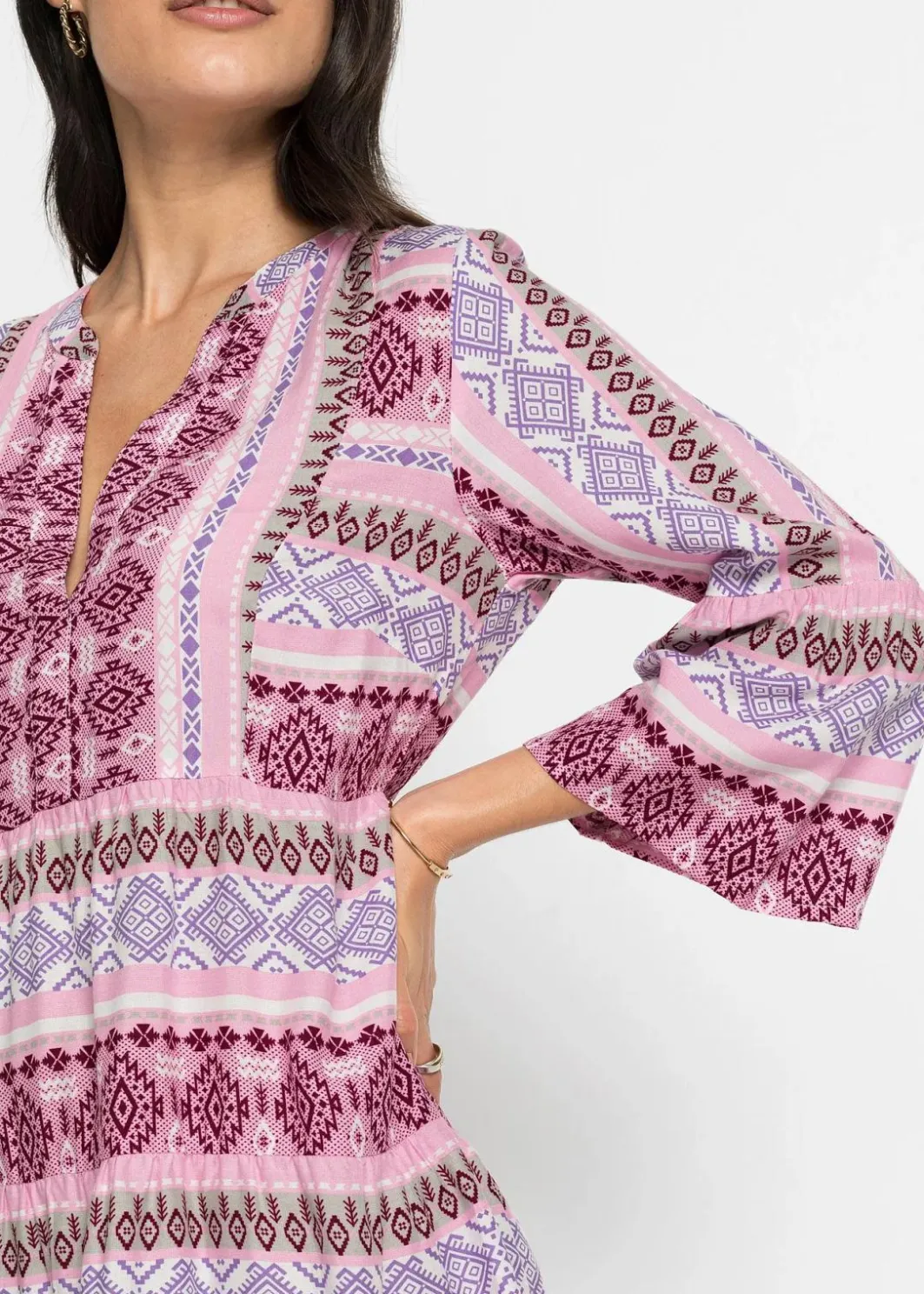 Damen bonprix Nachhaltigere Materialien|Kleider|Tunika-Kleid aus fließender Viskose