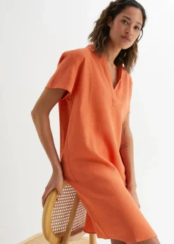 Sale Tunika-Kleid aus leichtem Leinen-Mix Damen Bekleidung·Jacken & Mäntel|Blusen & Tuniken