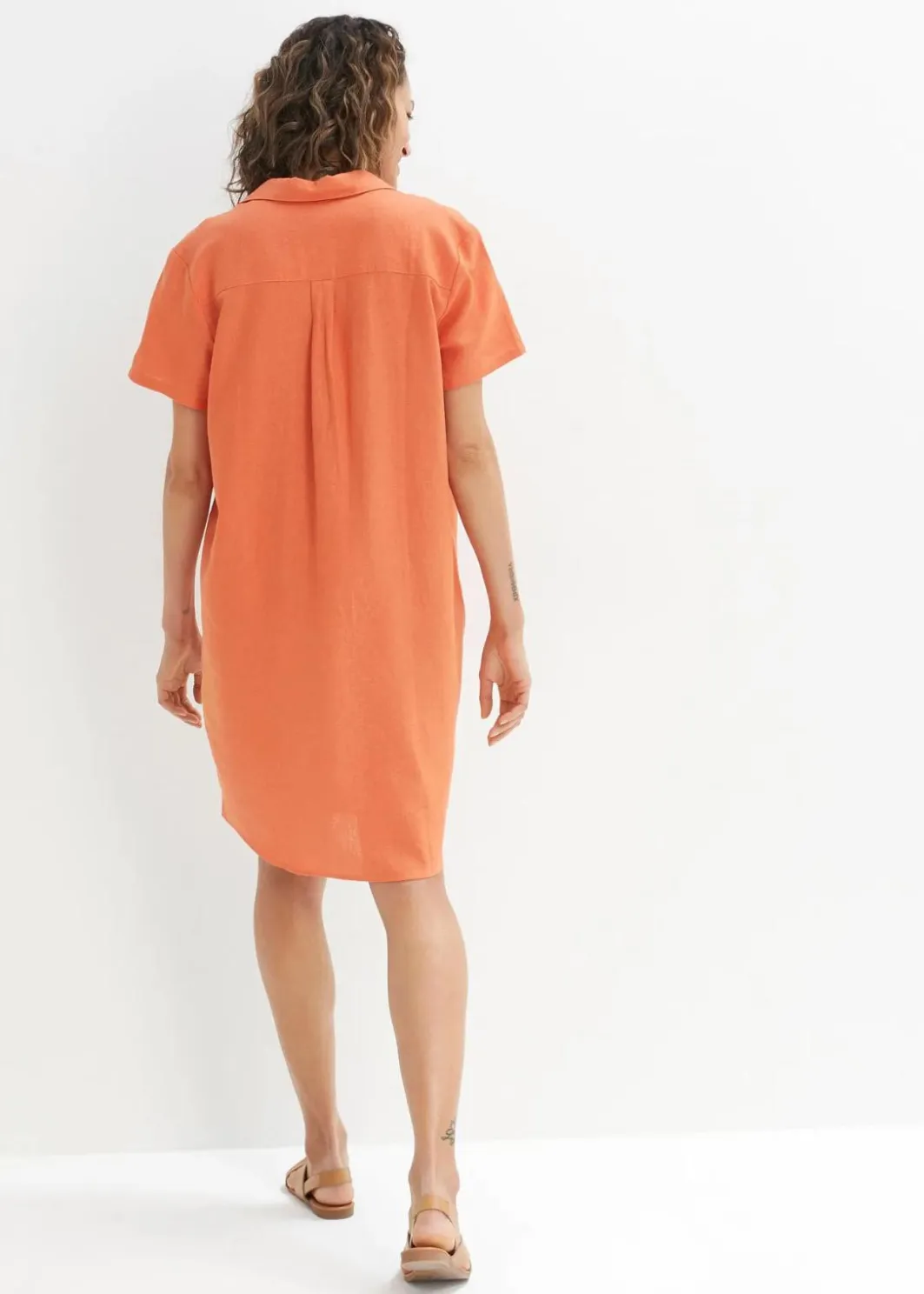 Sale Tunika-Kleid aus leichtem Leinen-Mix Damen Bekleidung·Jacken & Mäntel|Blusen & Tuniken