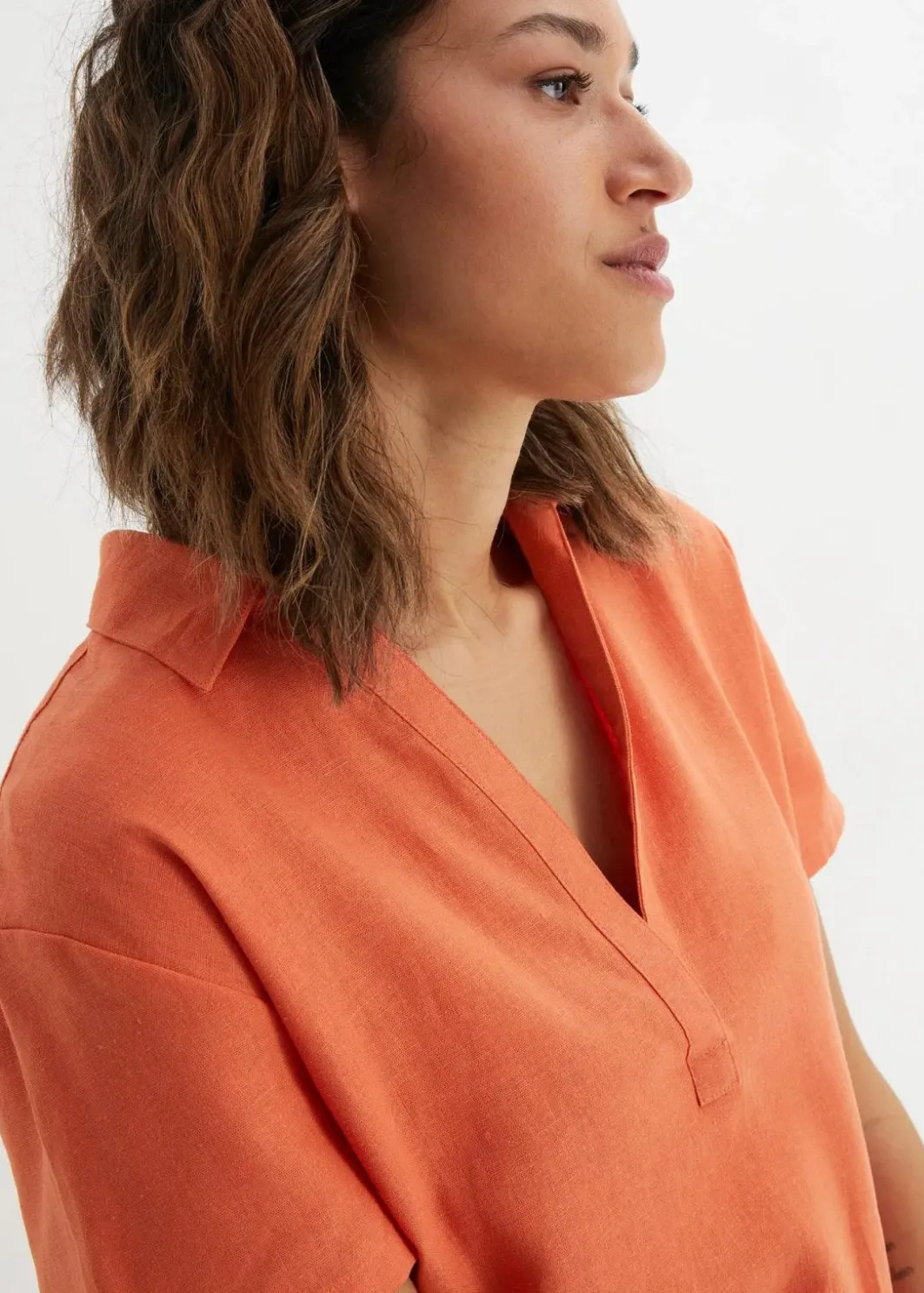 Sale Tunika-Kleid aus leichtem Leinen-Mix Damen Bekleidung·Jacken & Mäntel|Blusen & Tuniken
