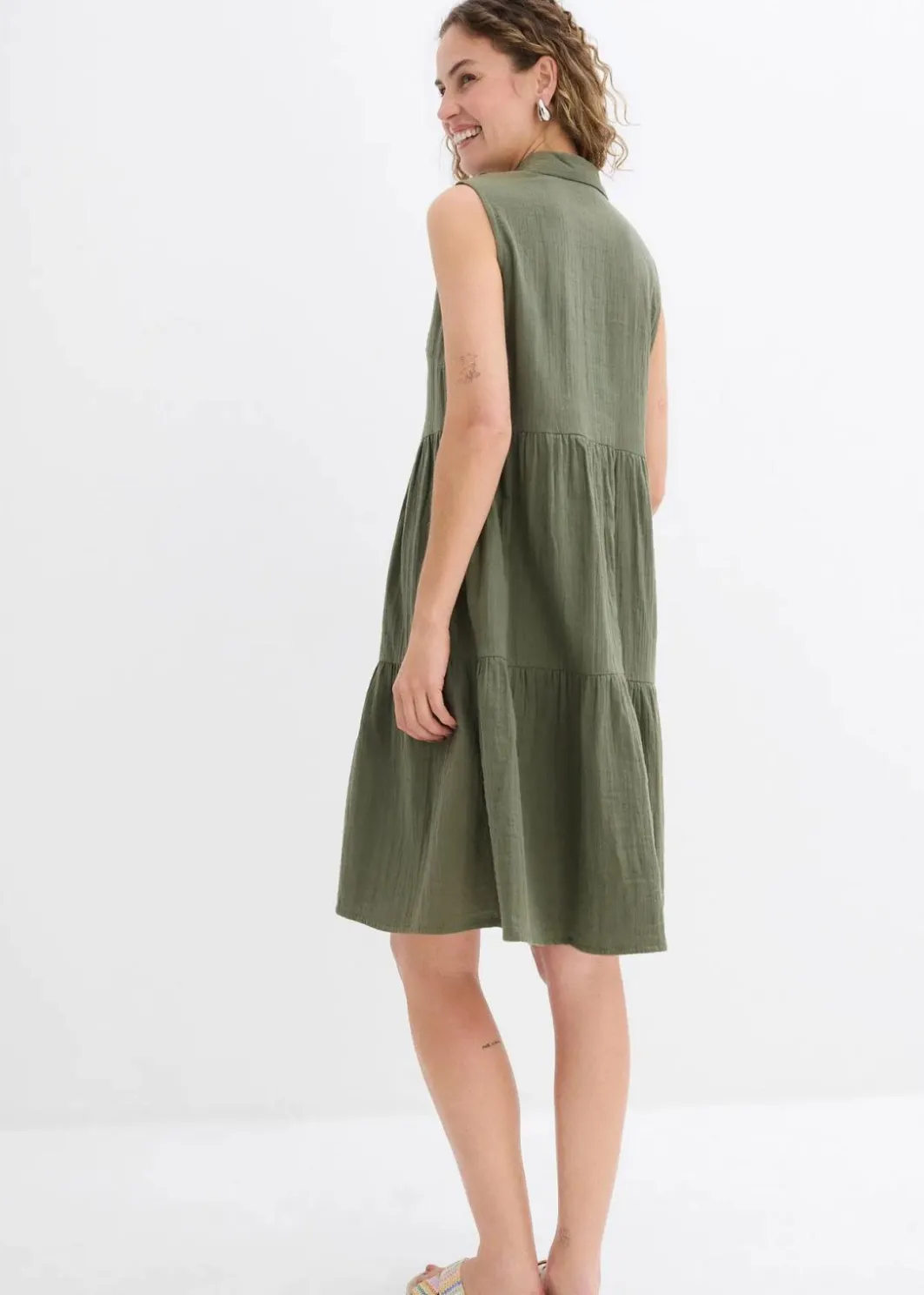 Damen bonprix Bekleidung·Pullover & Strickjacken|Kleider|Tunika-Kleid aus luftigem Musselin