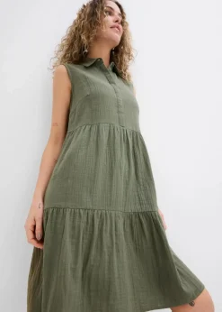 Damen bonprix Bekleidung·Pullover & Strickjacken|Kleider|Tunika-Kleid aus luftigem Musselin