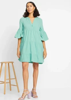 Damen bonprix Bekleidung·Pullover & Strickjacken|Kleider|Tunika-Kleid aus reiner Baumwolle