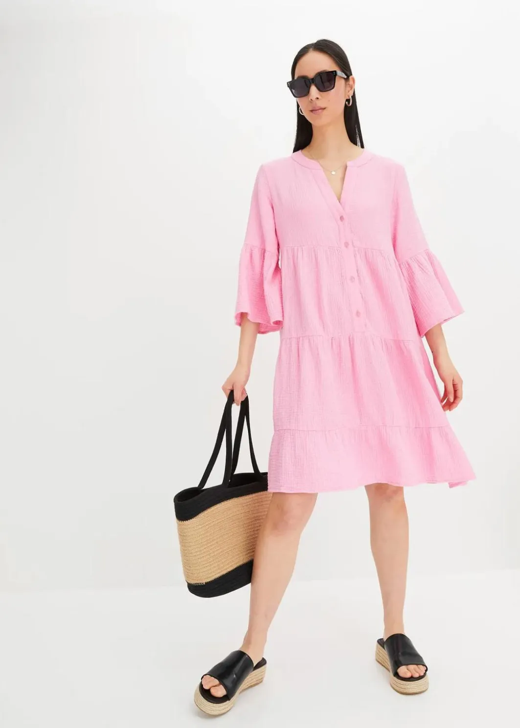 Outlet Tunika-Kleid aus reiner Baumwolle Damen Kleider|Bekleidung·Pullover & Strickjacken