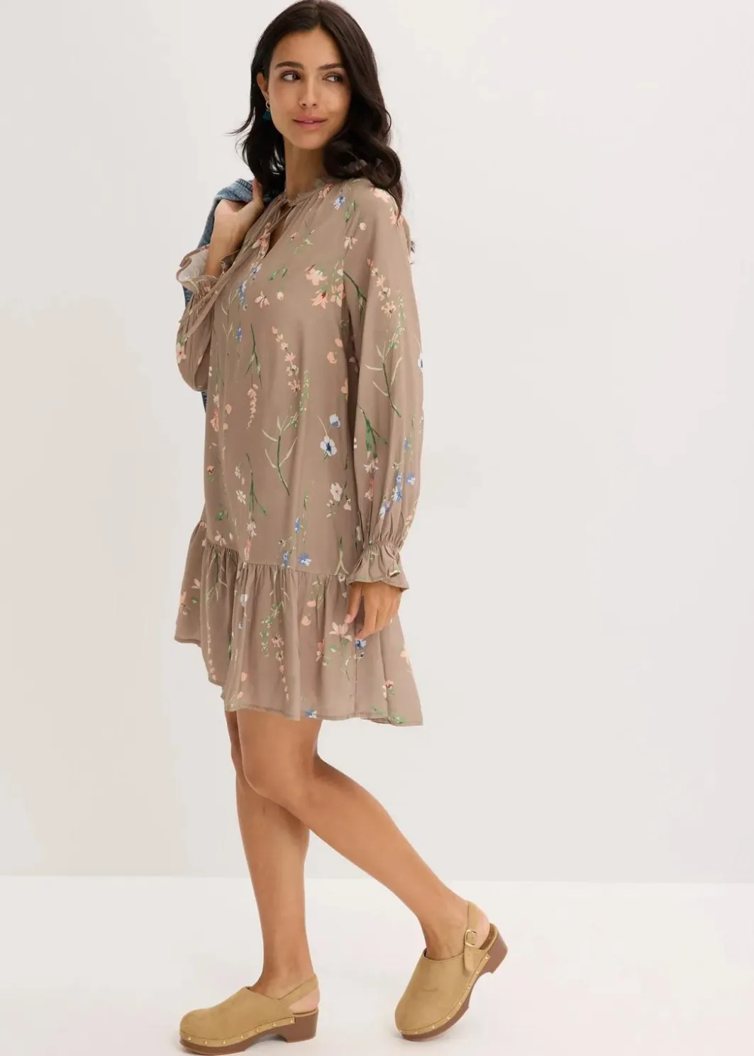 New Tunika-Kleid aus reiner Viskose Damen Kleider|Bekleidung·Pullover & Strickjacken