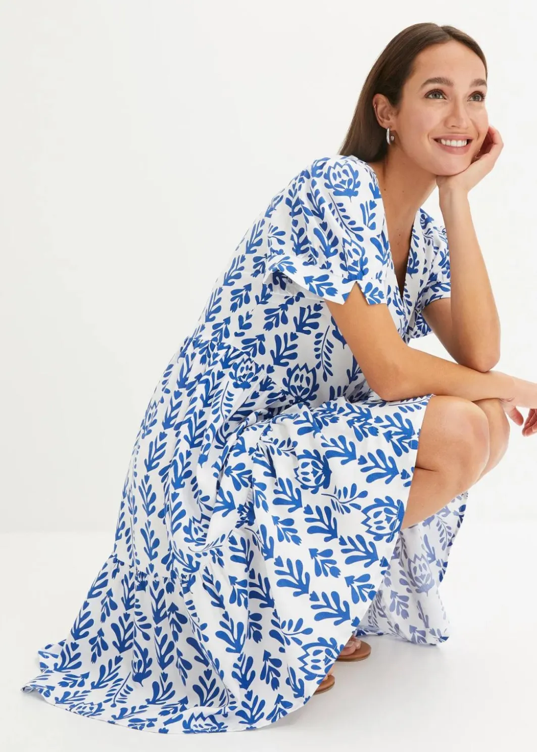 Damen bonprix Bekleidung·Pullover & Strickjacken|Kleider|Tunika-Kleid aus reiner Viskose