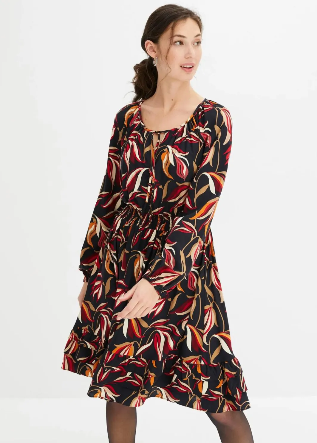 Damen bonprix Kleider|Bekleidung·Pullover & Strickjacken|Tunika-Kleid aus reiner Viskose