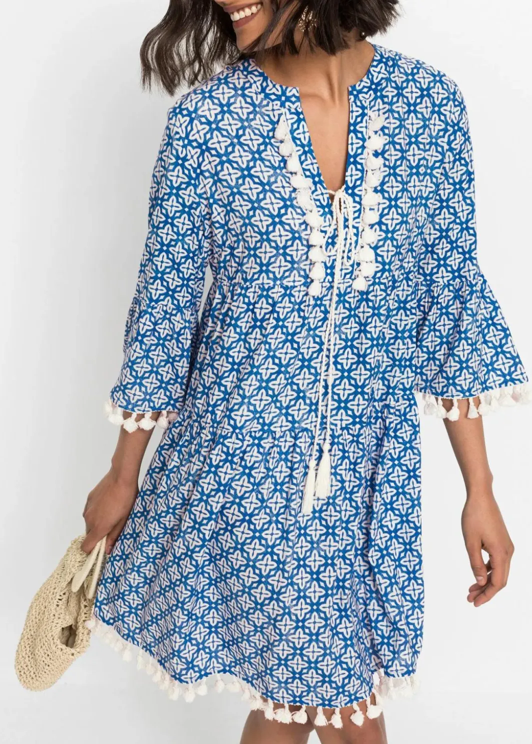 Online Tunika-Kleid aus softer Viskose Damen Bekleidung·Pullover & Strickjacken|Kleider