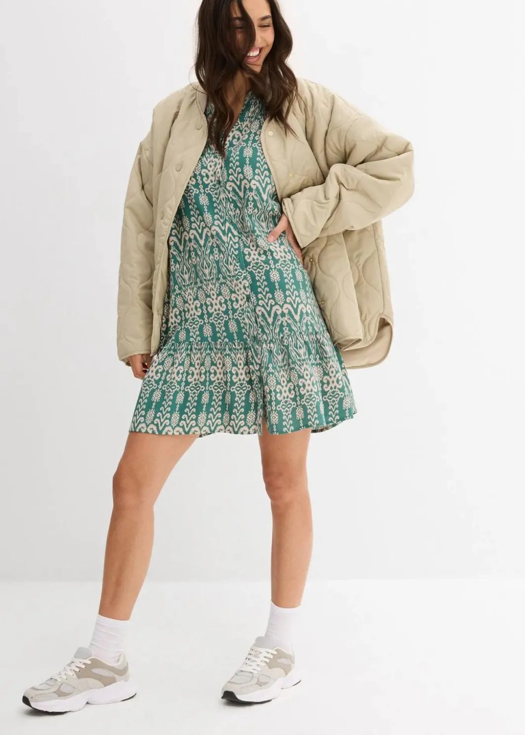 Online Tunika-Kleid aus softer Viskose Damen Bekleidung·Pullover & Strickjacken|Kleider