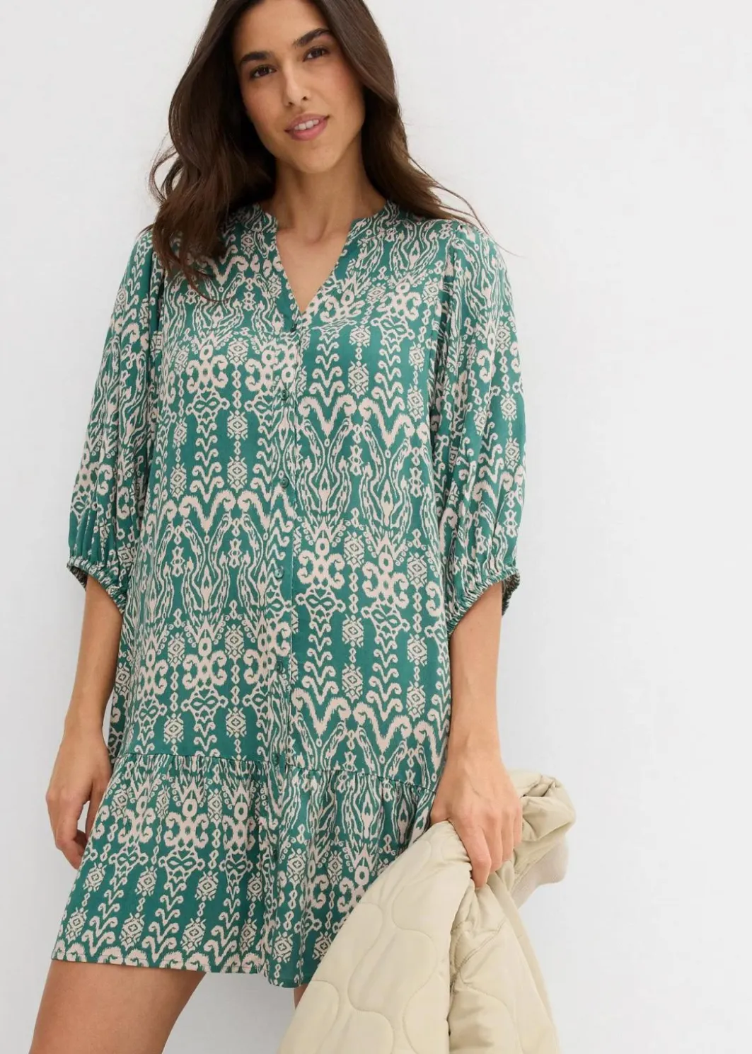 Online Tunika-Kleid aus softer Viskose Damen Bekleidung·Pullover & Strickjacken|Kleider