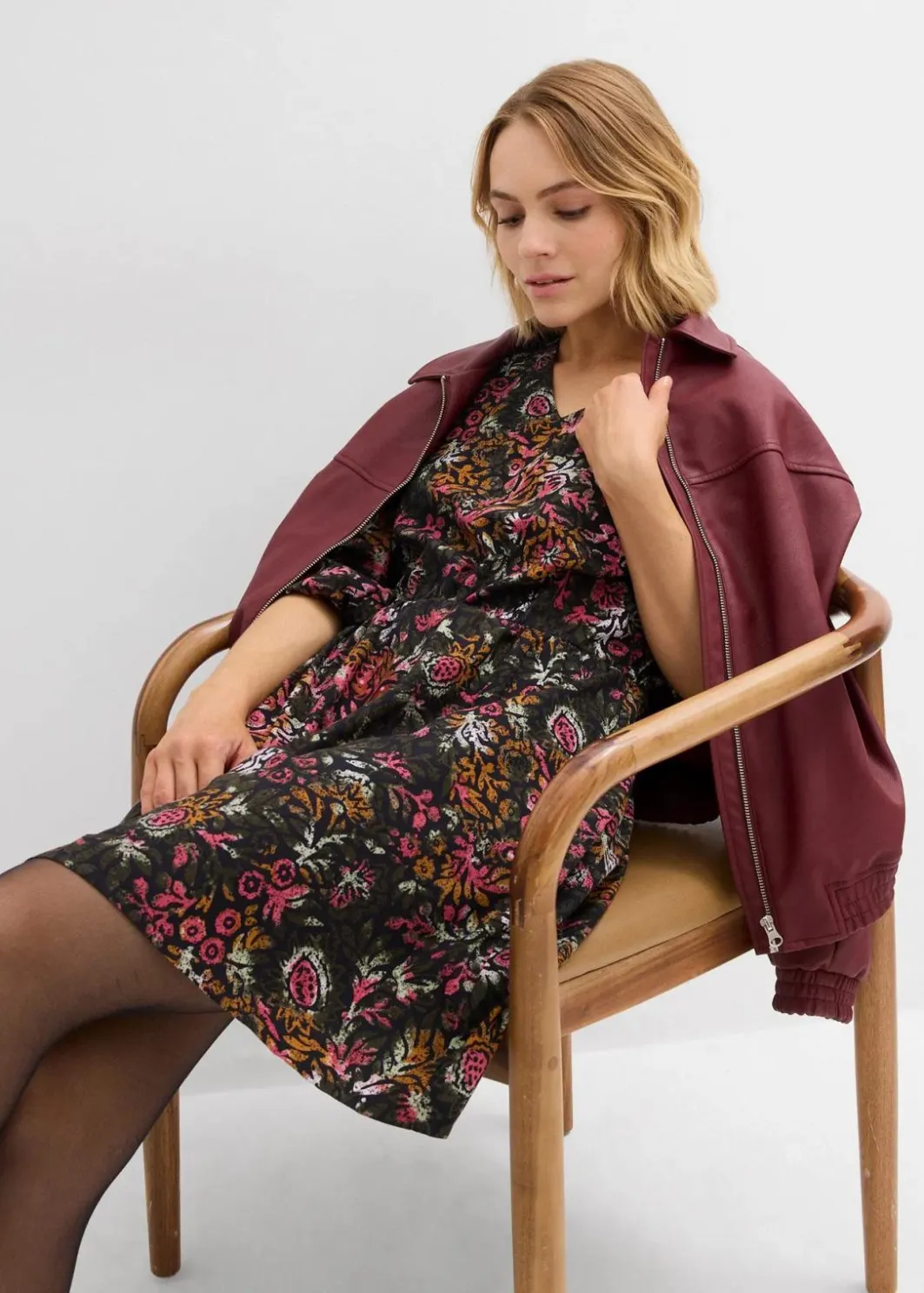 Damen bonprix Bekleidung·Pullover & Strickjacken|Kleider|Tunika-Kleid aus softer Viskose