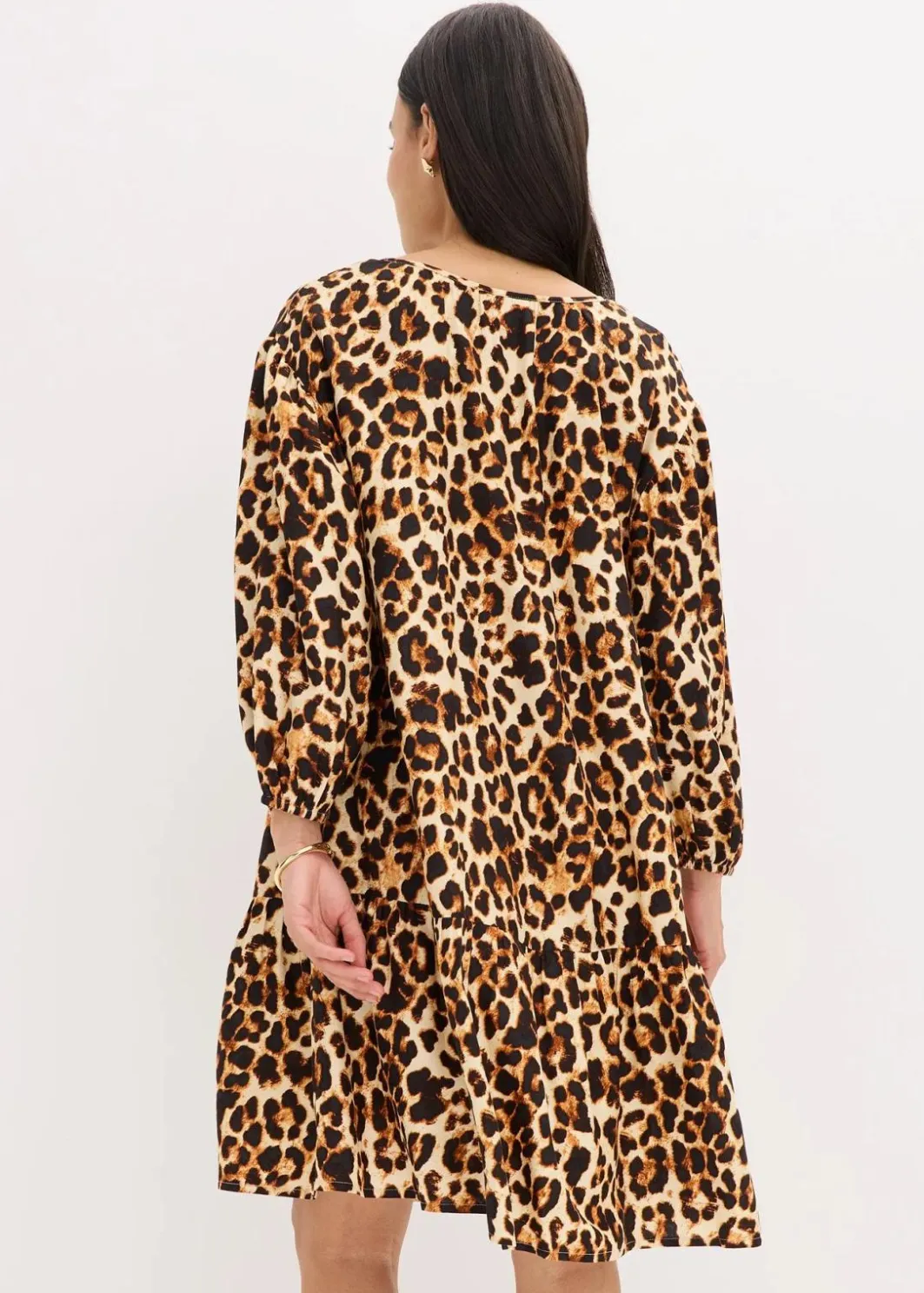 Online Tunika-Kleid aus strukturiertem Crêpe Damen Bekleidung·Pullover & Strickjacken|Kleider