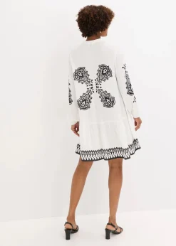 Outlet Tunika-Kleid aus strukturierter Viskose Damen Bekleidung·Pullover & Strickjacken|Kleider