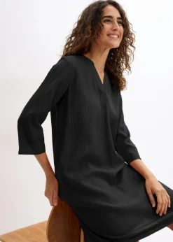 Damen bonprix Bekleidung·Pullover & Strickjacken|Tunika-Kleid aus Viskose-Mix mit Struktur Effekt