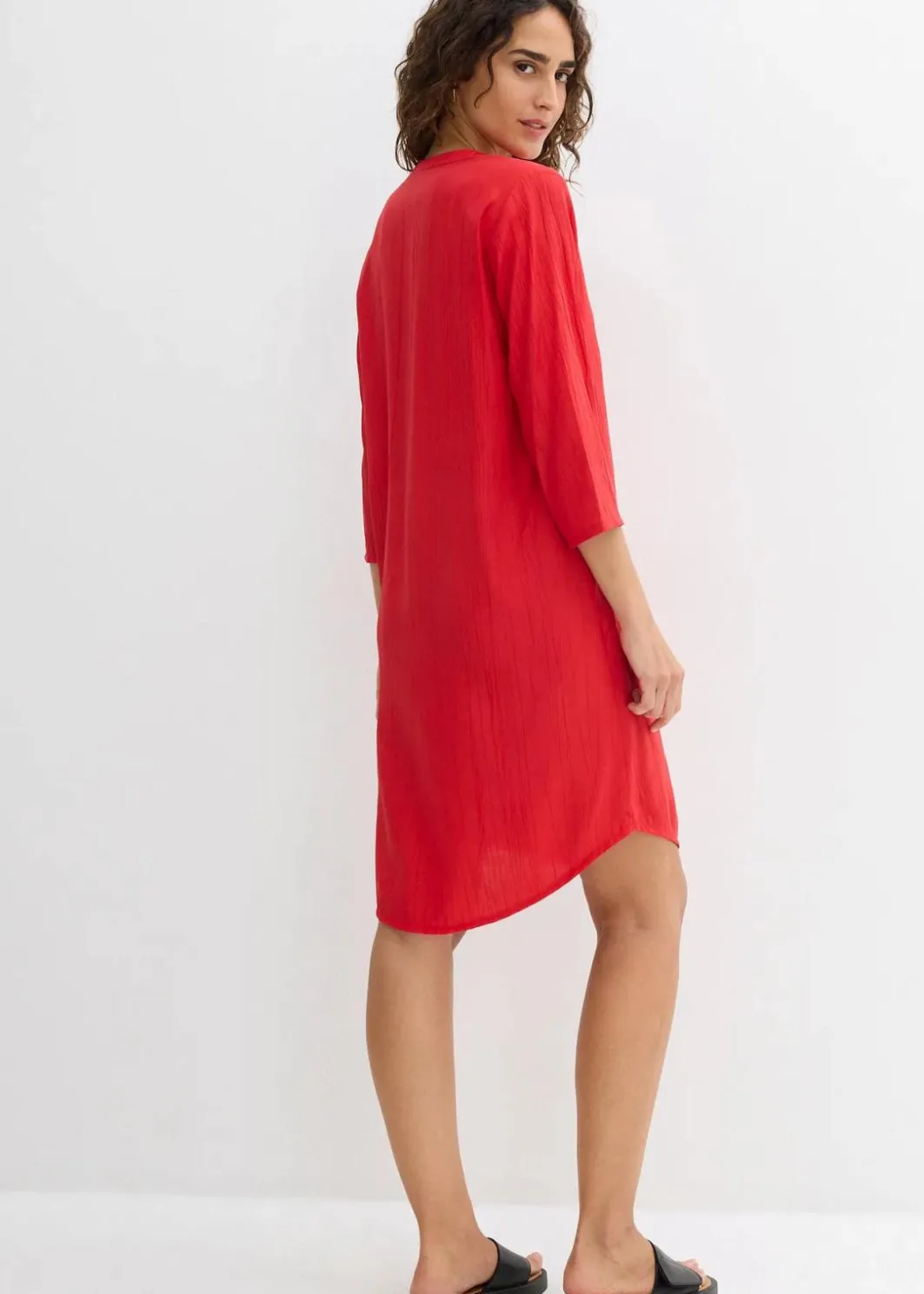 Sale Tunika-Kleid aus Viskose-Mix mit Struktur Effekt Damen Bekleidung·Pullover & Strickjacken