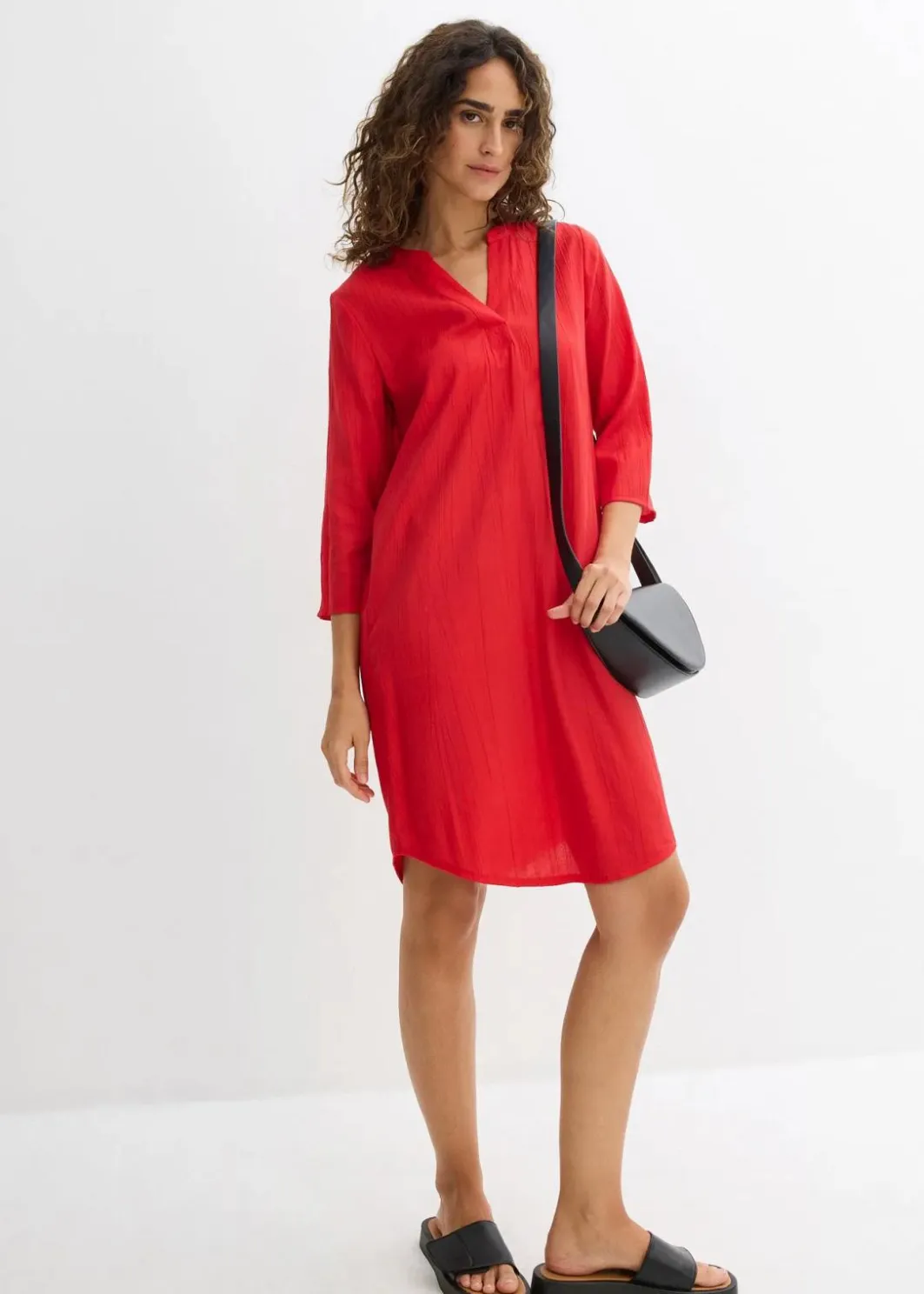 Sale Tunika-Kleid aus Viskose-Mix mit Struktur Effekt Damen Bekleidung·Pullover & Strickjacken