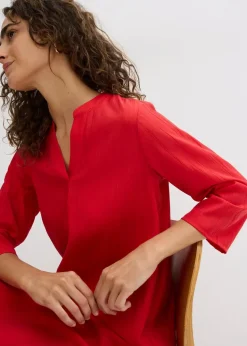 Sale Tunika-Kleid aus Viskose-Mix mit Struktur Effekt Damen Bekleidung·Pullover & Strickjacken
