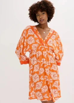 Clearance Tunika-Kleid mit Spitze aus strukturierter Viskose Damen Bekleidung·Pullover & Strickjacken|Kleider
