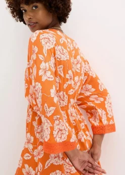 Clearance Tunika-Kleid mit Spitze aus strukturierter Viskose Damen Bekleidung·Pullover & Strickjacken|Kleider