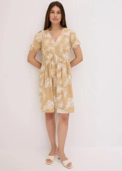 Tunika-Kleid mit Stickerei aus fließender Viskose Damen Bekleidung·Pullover & Strickjacken|Kleider