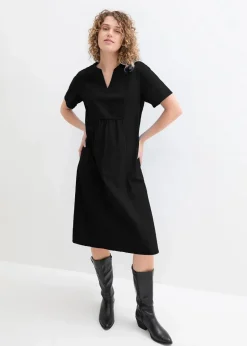 Sale Tunika-Kleid mit Taschen aus Leinen-Baumwoll-Mix Damen Kleider|Bekleidung·Pullover & Strickjacken