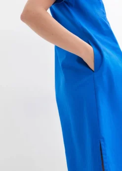 Online Tunika-Kleid mit Taschen aus Leinen-Baumwoll-Mix Damen Bekleidung·Pullover & Strickjacken|Kleider