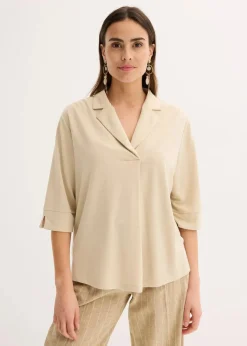 New Tunika-Shirt aus fließendem Viskose-Piqué Damen Shirts & Tops