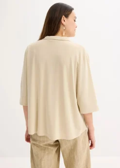 New Tunika-Shirt aus fließendem Viskose-Piqué Damen Shirts & Tops