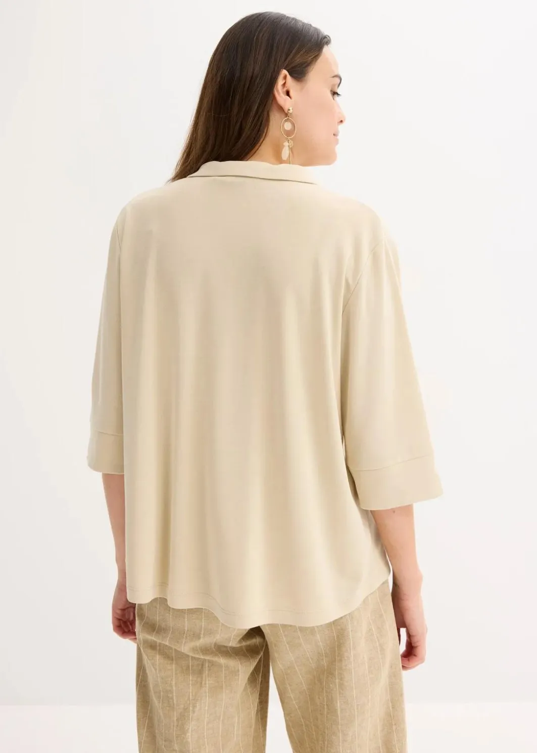 New Tunika-Shirt aus fließendem Viskose-Piqué Damen Shirts & Tops