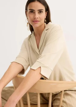 New Tunika-Shirt aus fließendem Viskose-Piqué Damen Shirts & Tops