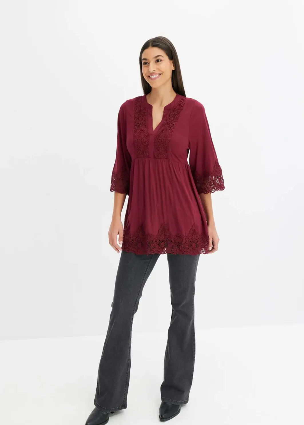 Damen bonprix Shirts & Tops|Nachhaltigere Materialien|Tunika-Shirt aus Viskose
