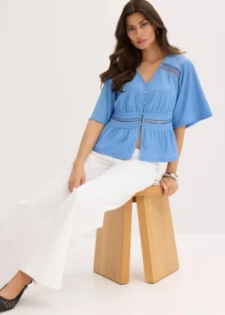 Tunika-Shirt mit Spitze Damen Shirts & Tops