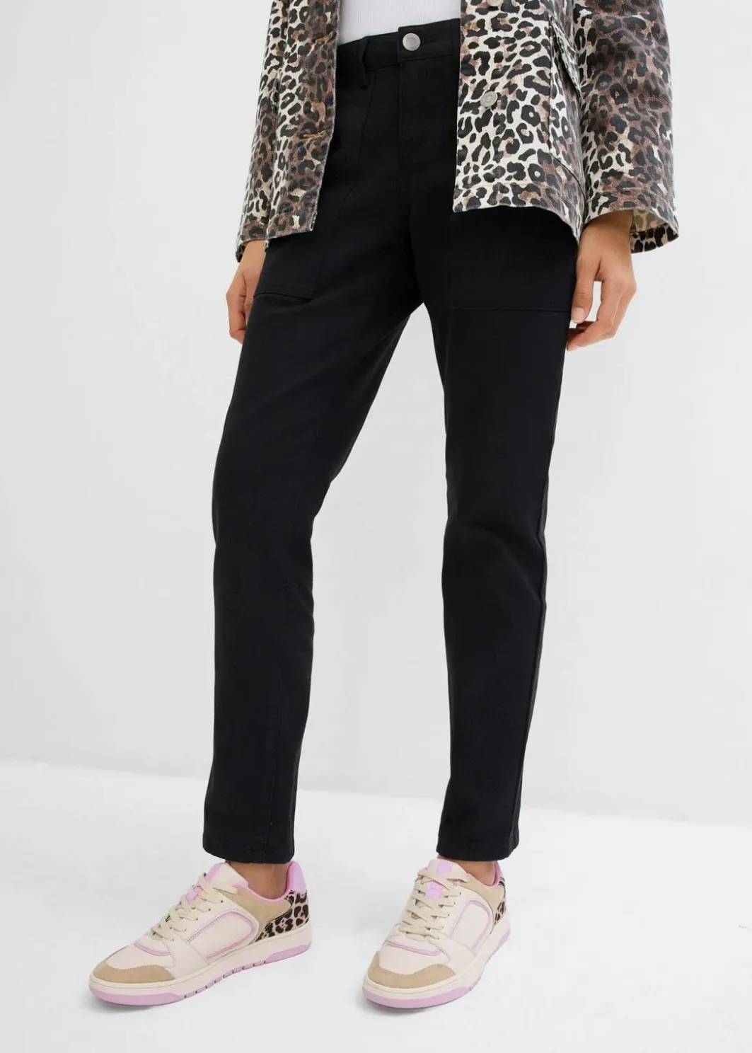 Damen bonprix Bekleidung·Kleider|Hosen|Twillhose aus elastischem Baumwoll-Mix