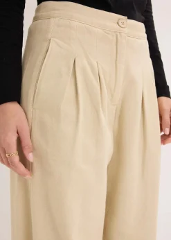 Damen bonprix Hosen|Bekleidung·Kleider|Twillhose aus reiner Baumwolle