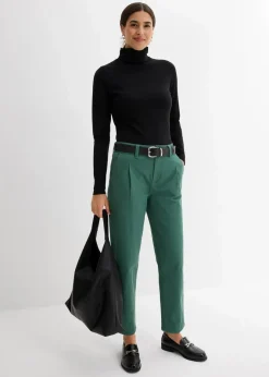 Damen bonprix Hosen|Bekleidung·Kleider|Twillhose im Barrel Shape