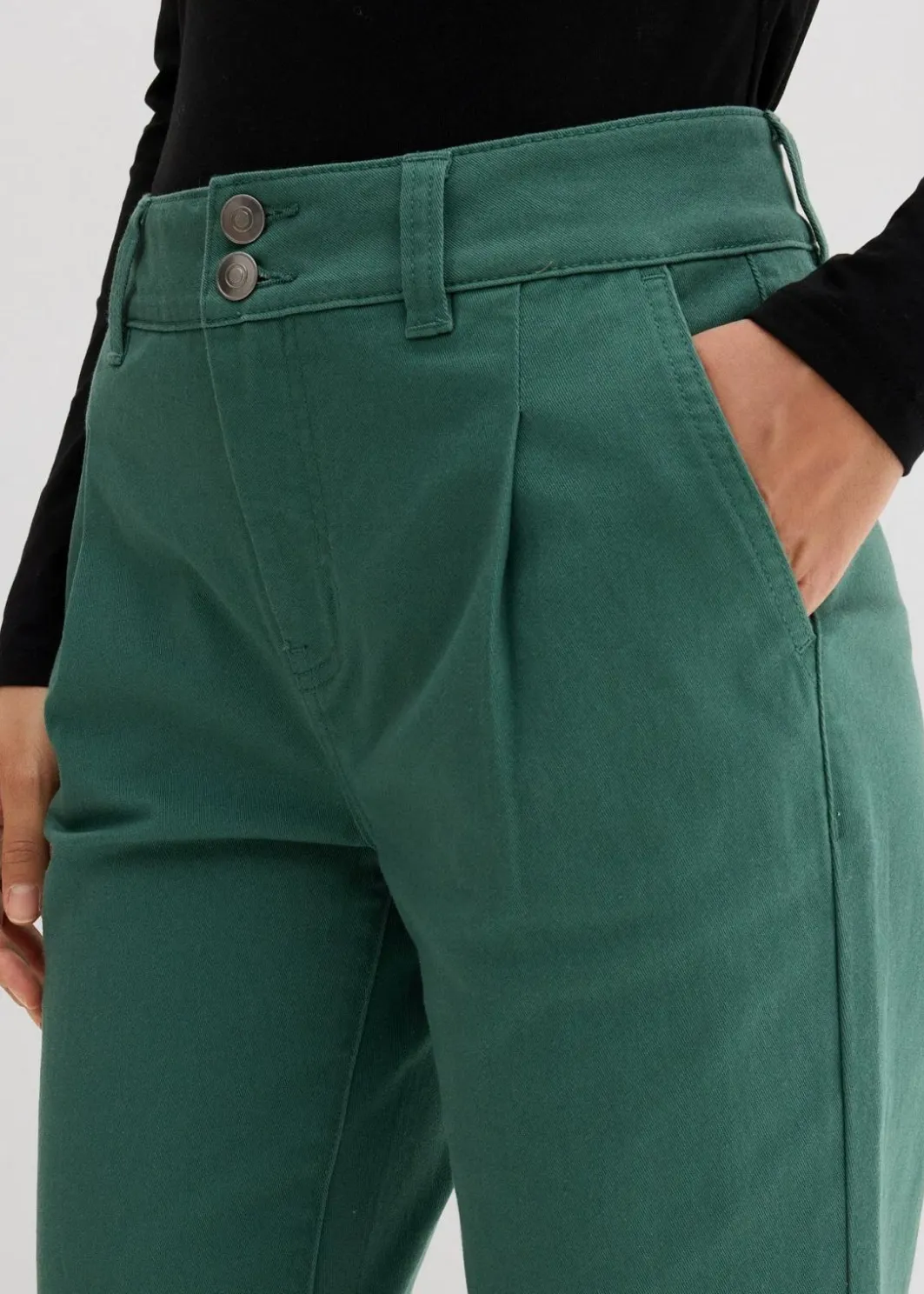 Damen bonprix Hosen|Bekleidung·Kleider|Twillhose im Barrel Shape