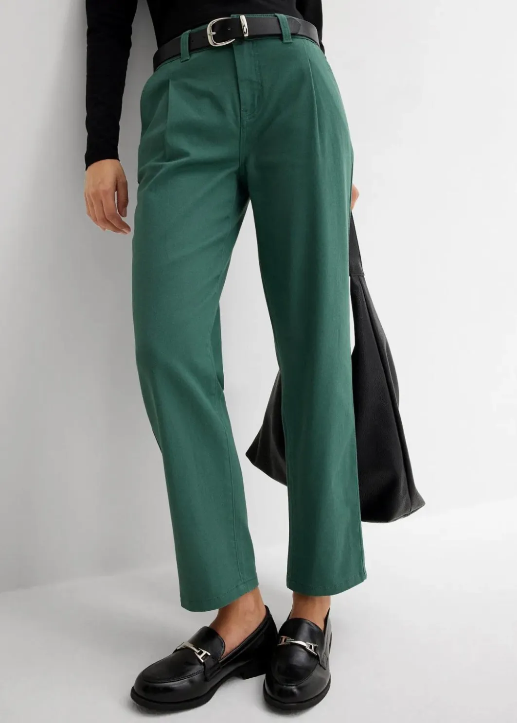 Damen bonprix Hosen|Bekleidung·Kleider|Twillhose im Barrel Shape