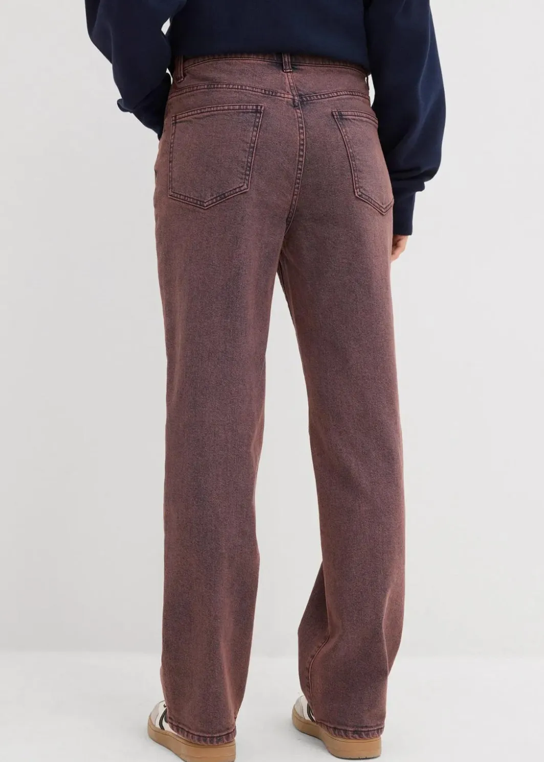 Damen bonprix Bekleidung·Kleider|Hosen|Twillhose mit Acid Wash