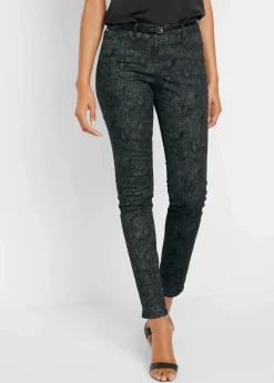 New Twillhose mit edlem Druck Damen Bekleidung·Kleider|Hosen
