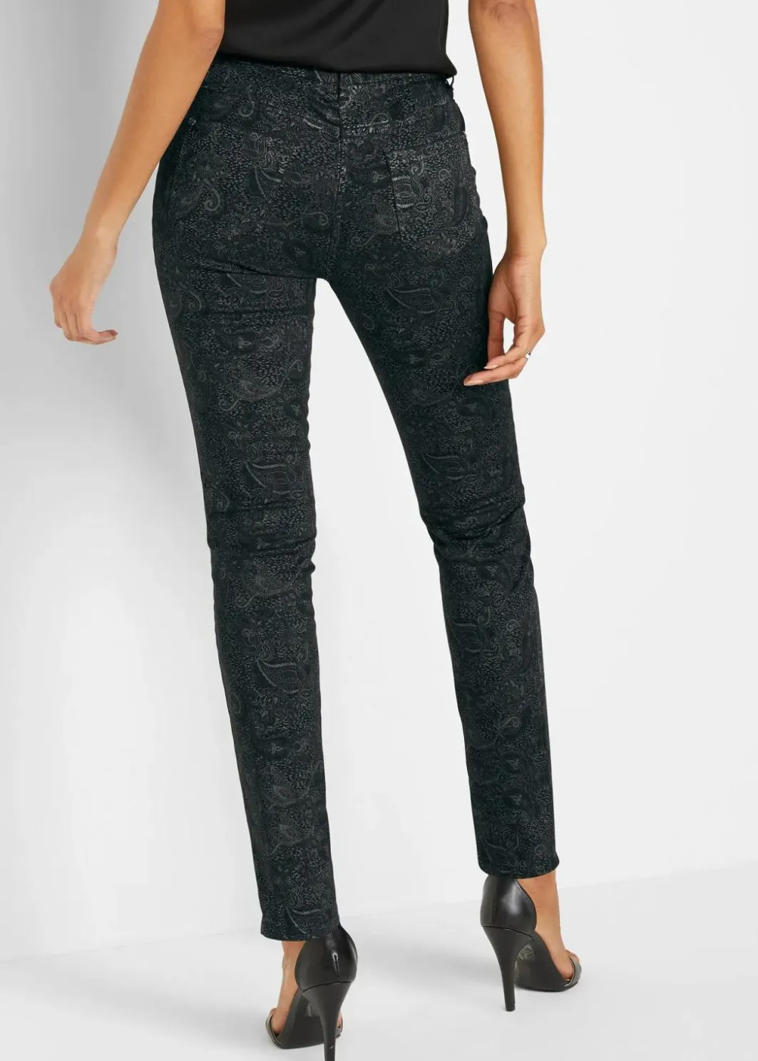New Twillhose mit edlem Druck Damen Bekleidung·Kleider|Hosen