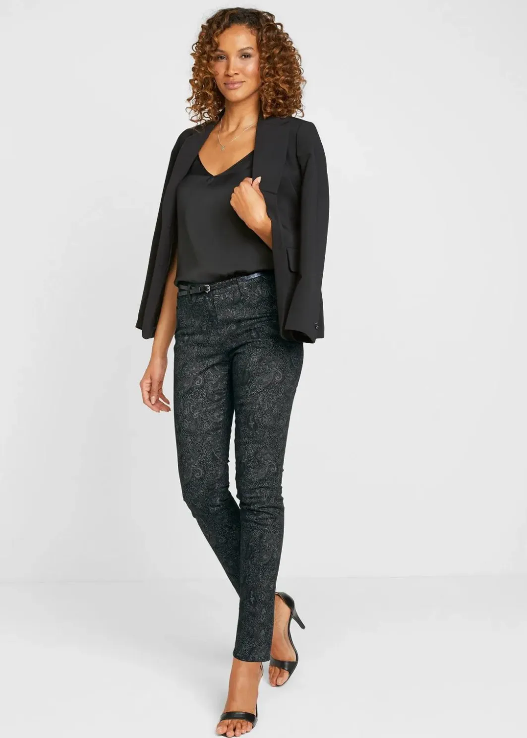 New Twillhose mit edlem Druck Damen Bekleidung·Kleider|Hosen