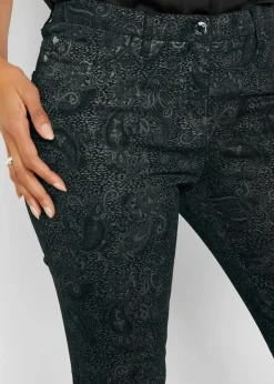 New Twillhose mit edlem Druck Damen Bekleidung·Kleider|Hosen